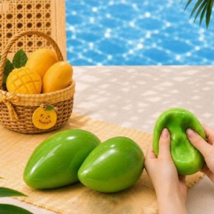 Mango Squeeze ASMR Crunchy Color Change Squishy