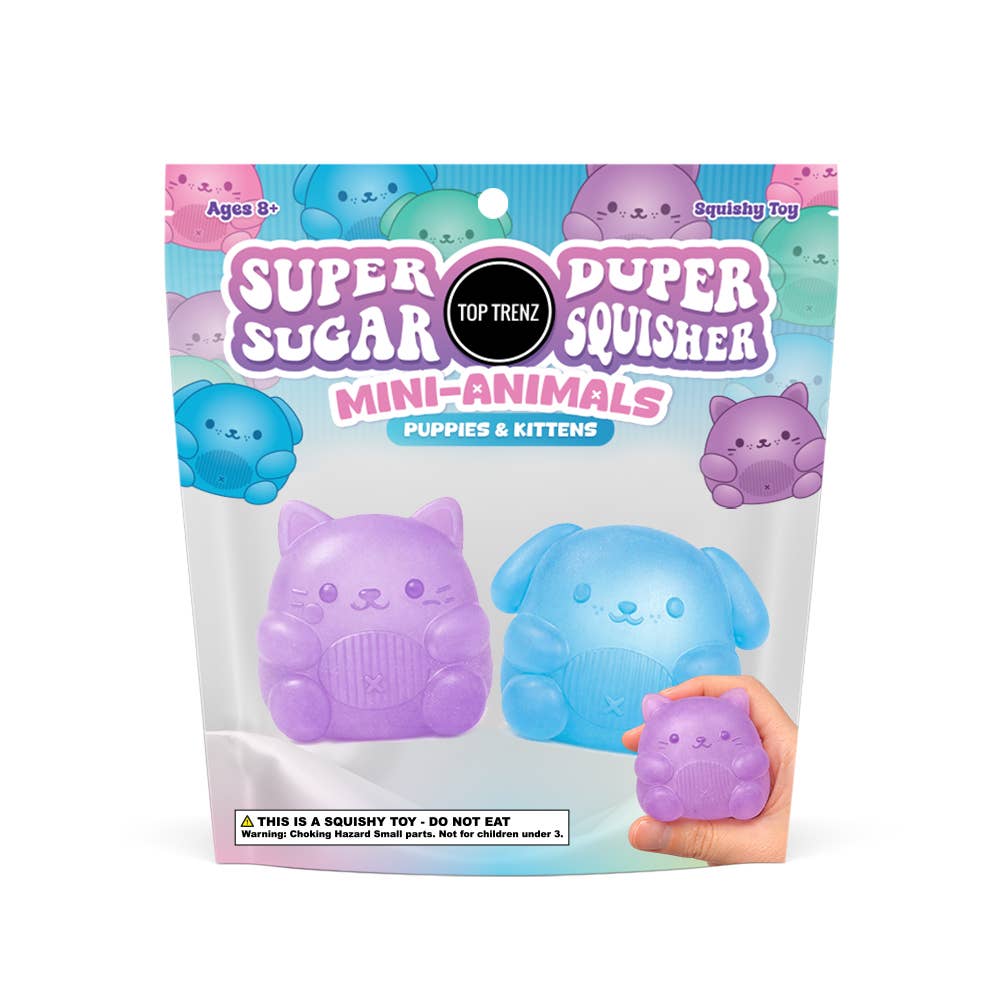 Top Trenz- Super Duper Sugar Squisher - Mini Kitty &Puppy (Two Pak)