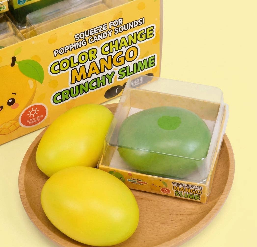 Mango Squeeze ASMR Crunchy Color Change Squishy