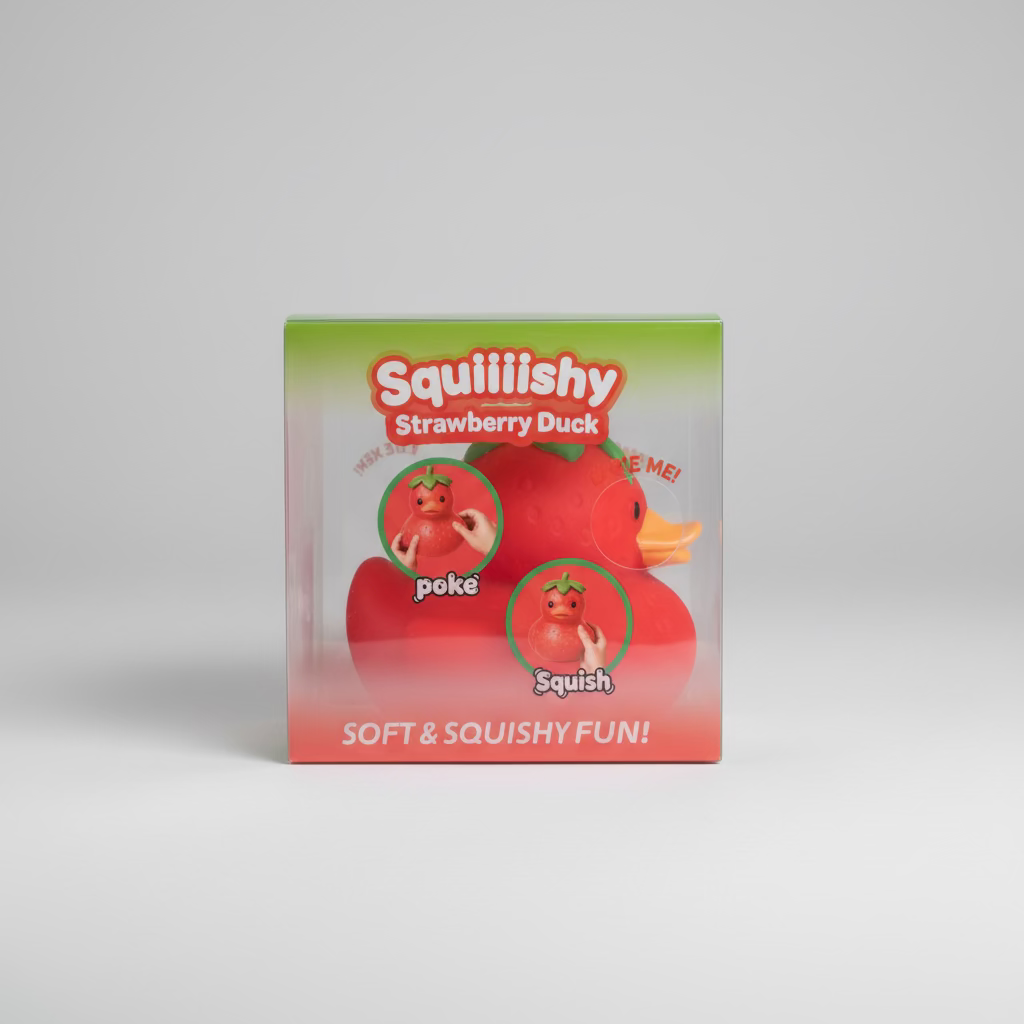 Squishy Strawberry Duck Toy!
