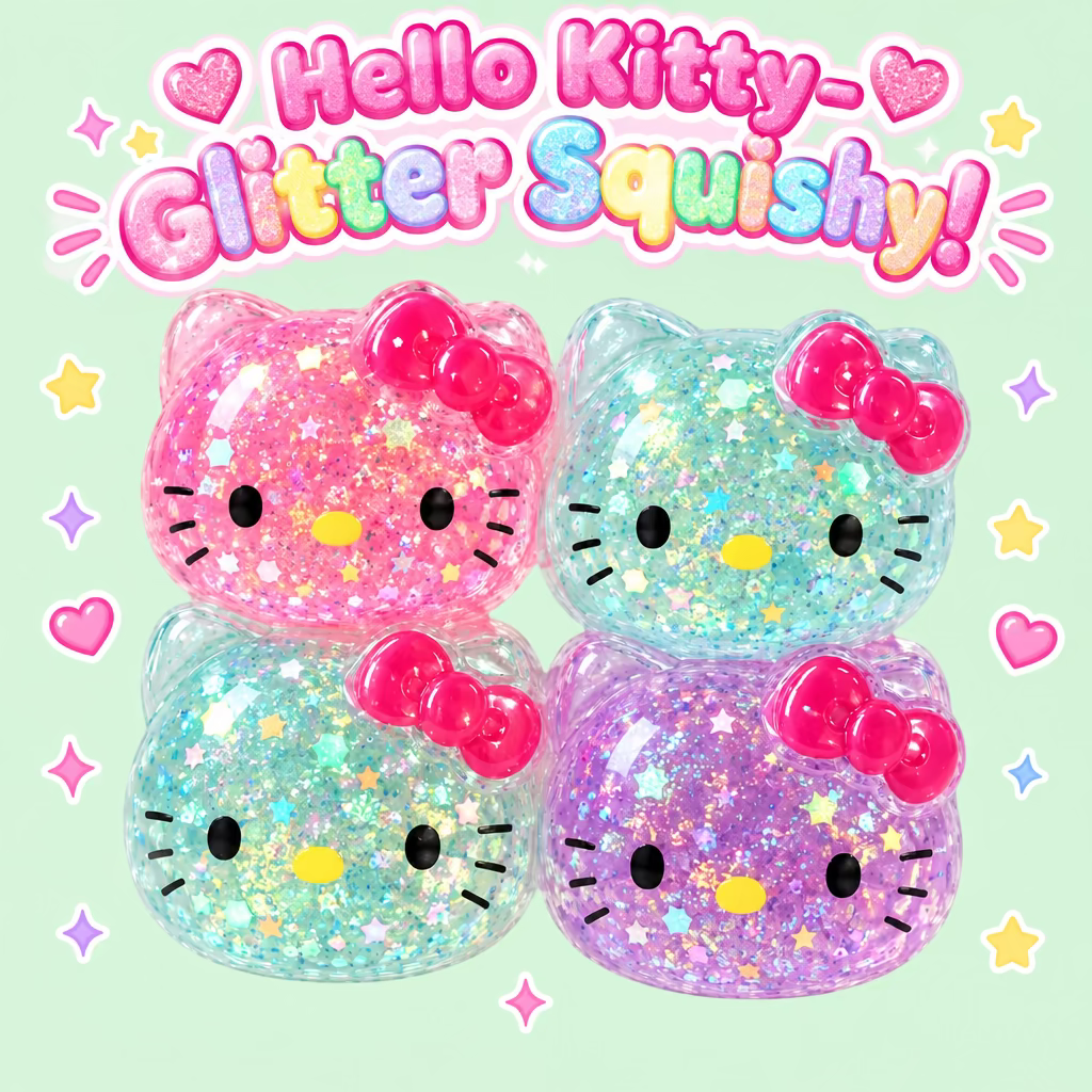 Hello Kitty- Sugar & GLITTER Squish Toy