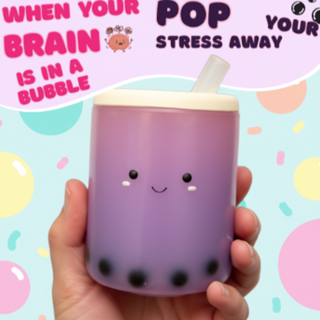 Boba Squish-Tea Squishy Toy- Pop your Stress away!