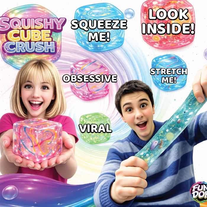 Fun Doh Squishy Charm Cube Fidget Toy