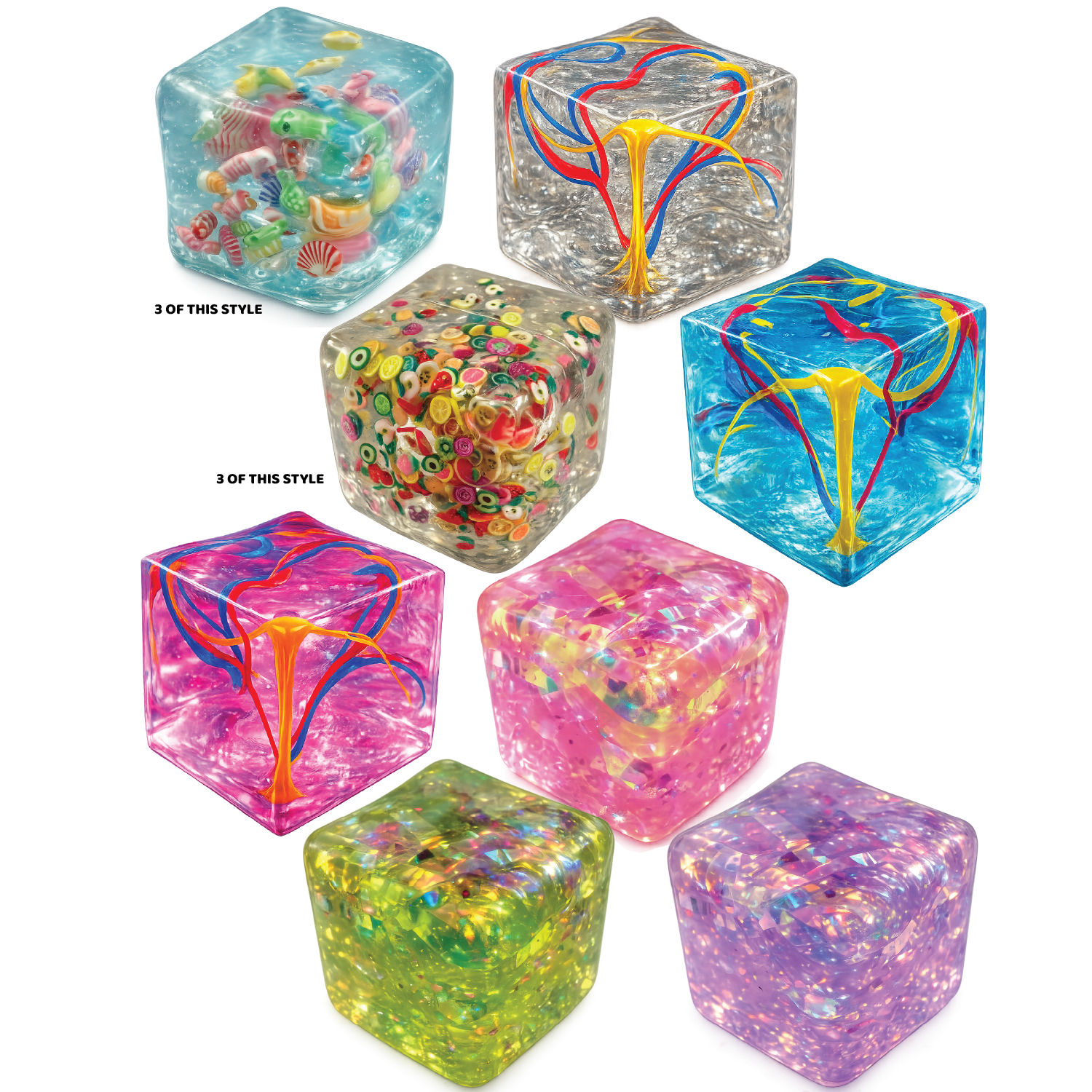 Fun Doh Squishy Charm Cube Fidget Toy