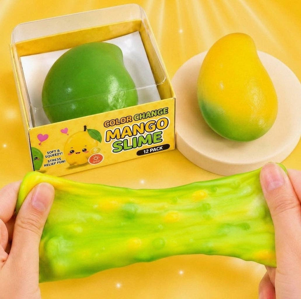 Mango Squeeze ASMR Crunchy Color Change Squishy