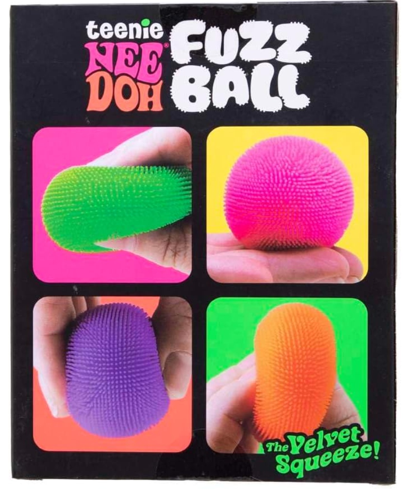Schylling- NeeDoh- Teenie Fuzz Ball- Velvet Squeeze- 4pk