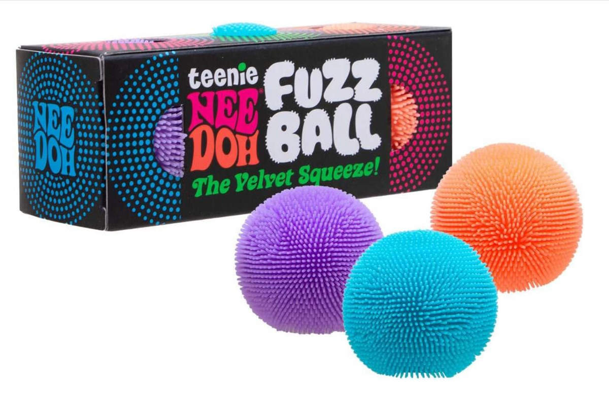 Schylling- NeeDoh- Teenie FuzzBall- Velvet Squeeze - 3Pk