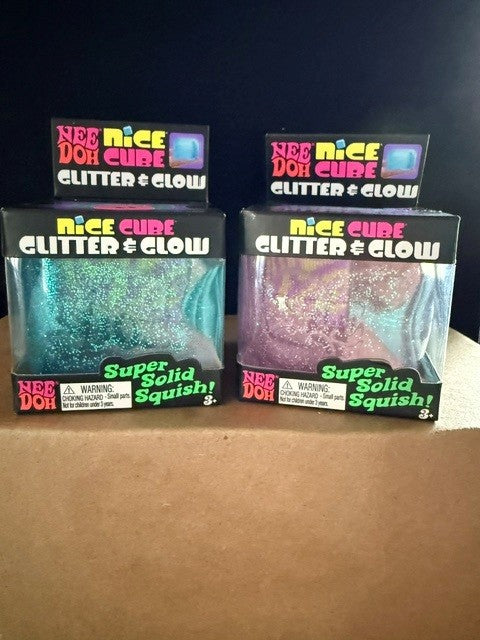Schylling- NeeDoh- Glitter & Glow Nice Cube
