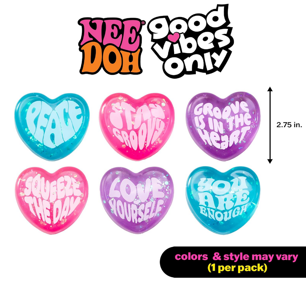 Schylling- NeeDoh- Good Vibes Only- Glitter Heart