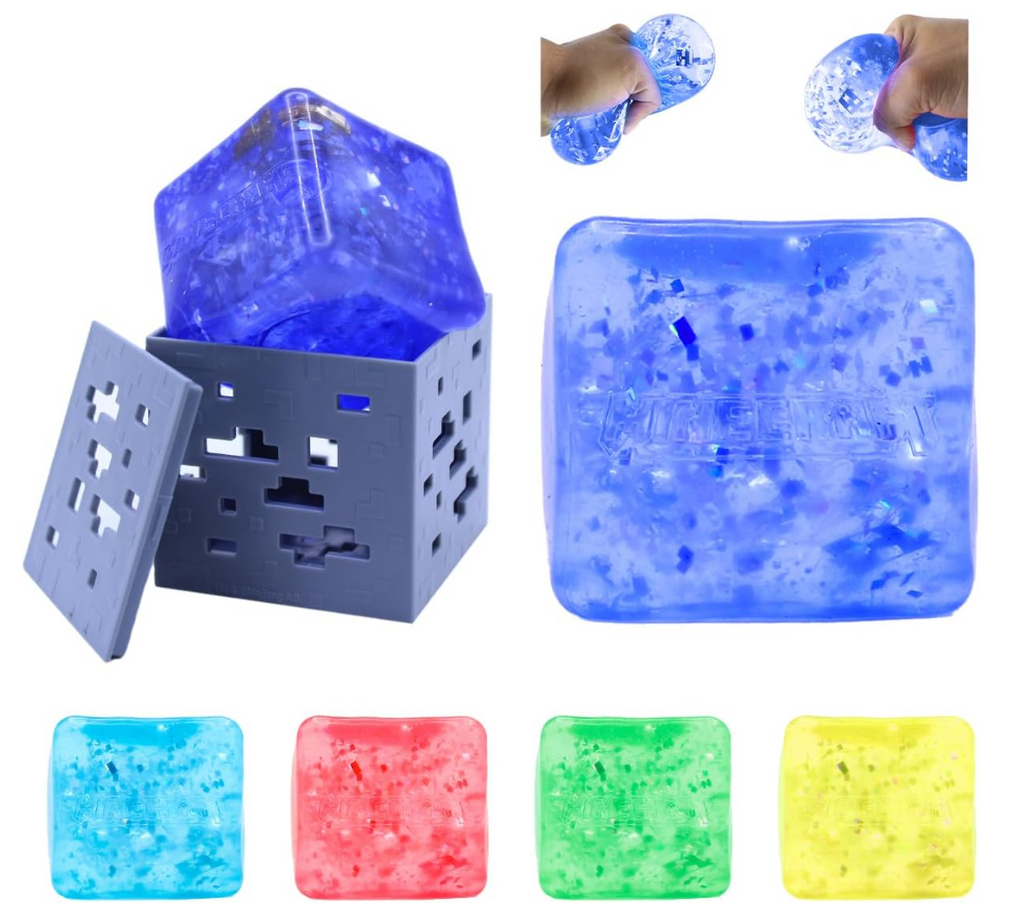 Minecraft- Jelly Squish Fidget Cube with case