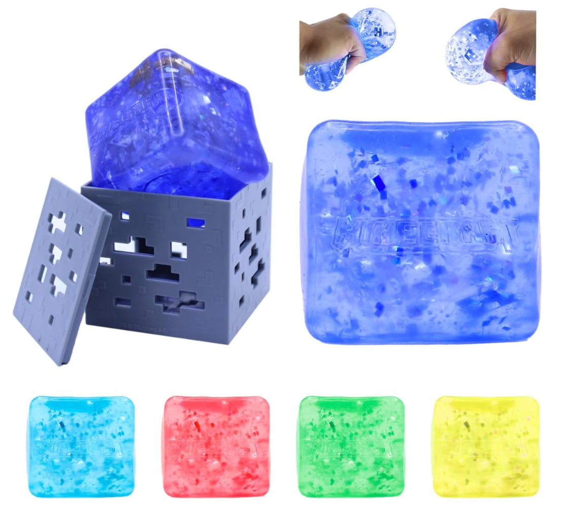 Minecraft- Jelly Squish Fidget Cube with case