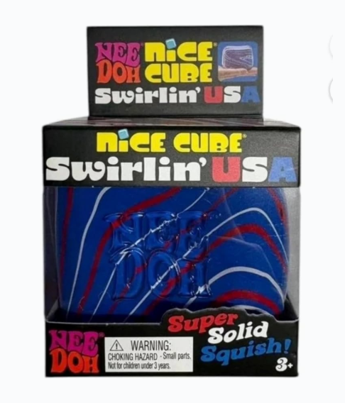 Schylling- NeeDoh- Swirlin' USA- Nice Cube